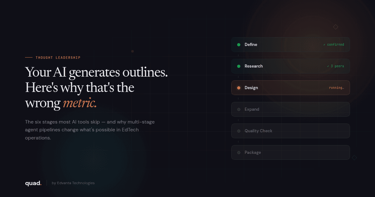 Your AI Can Generate a Course Outline in 30 Seconds. Here's Why That's the Wrong Metric.